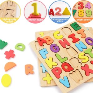 Chocozone Wooden Learning Educational Game Board for Kids, Puzzle Toys for 2 Years Old Boys & Girls (Alphabets, Numbers & Shapes) Brand: Chocozone
