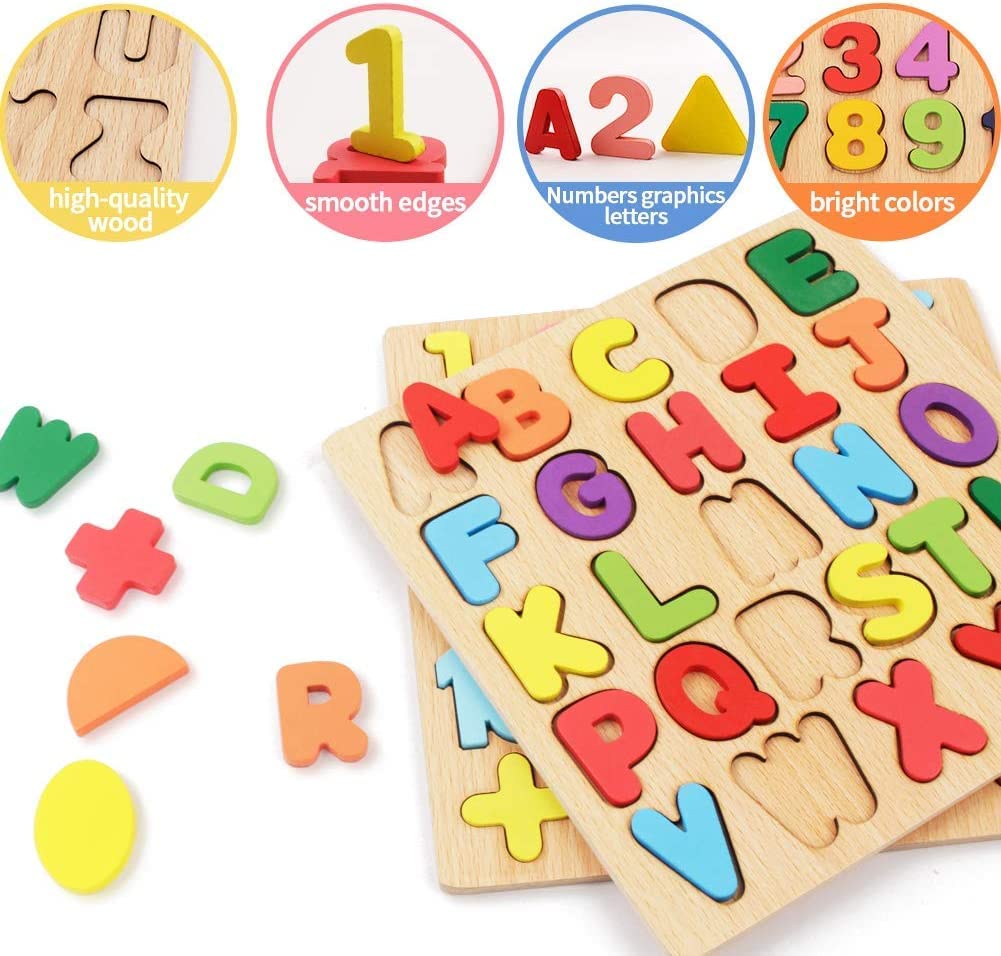 Chocozone Wooden Learning Educational Game Board for Kids, Puzzle Toys for 2 Years Old Boys & Girls (Alphabets, Numbers & Shapes) Brand: Chocozone